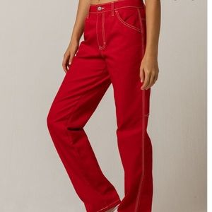 Dickies red cargo utility jeans size 5/27